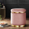 Elegant Velvet Round Ottoman Foot Stool
