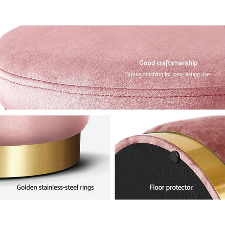Elegant Velvet Round Ottoman Foot Stool