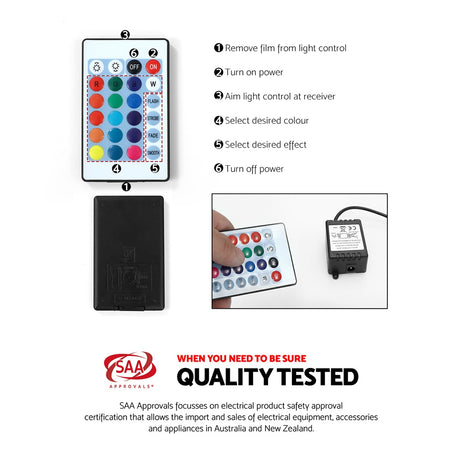 Artiss Black Coffee Table with LED Lights