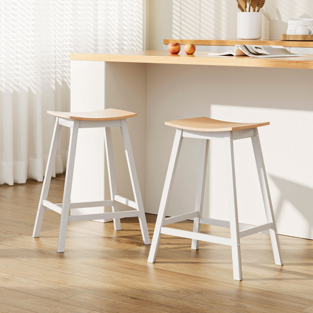Artiss Ari Wooden Bar Stools - Set of 2