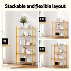 Artiss 5-Tier Wooden Bookshelf Display Stand