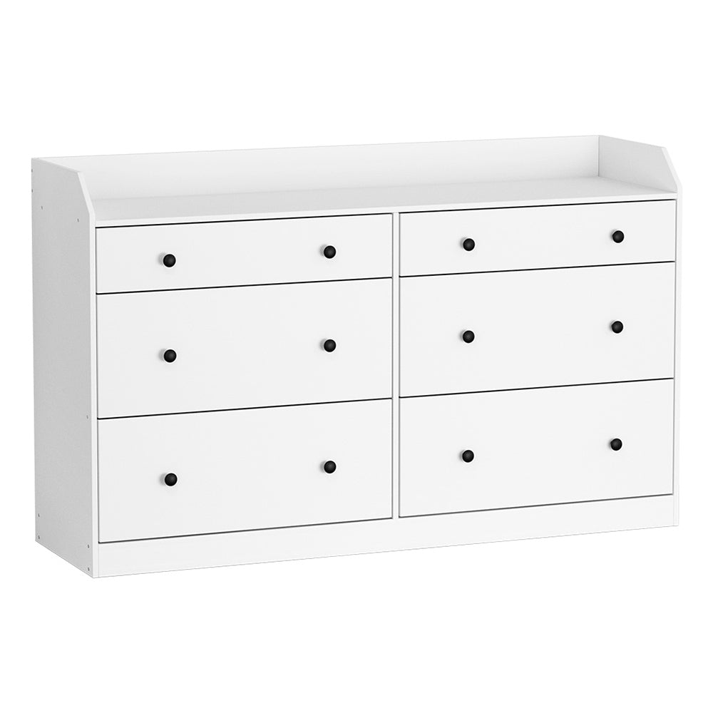 Contemporary White 6-Drawer Chest of Drawers