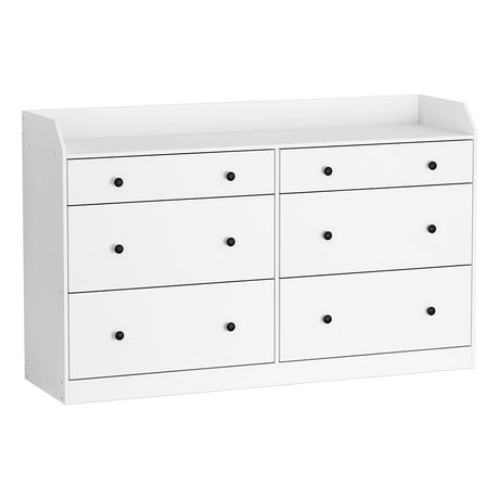 Contemporary White 6-Drawer Chest of Drawers