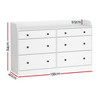 Contemporary White 6-Drawer Chest of Drawers