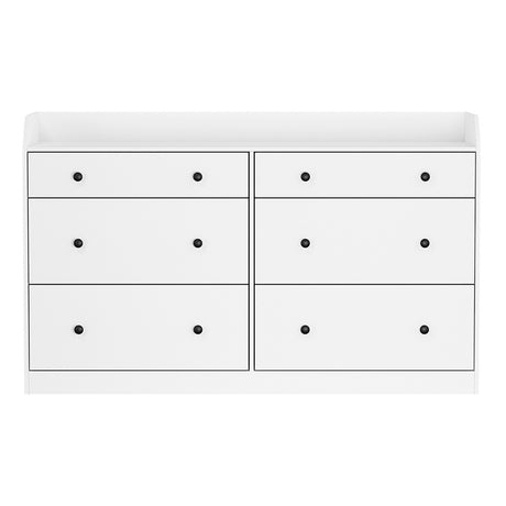 Contemporary White 6-Drawer Chest of Drawers