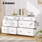 Contemporary White 6-Drawer Chest of Drawers