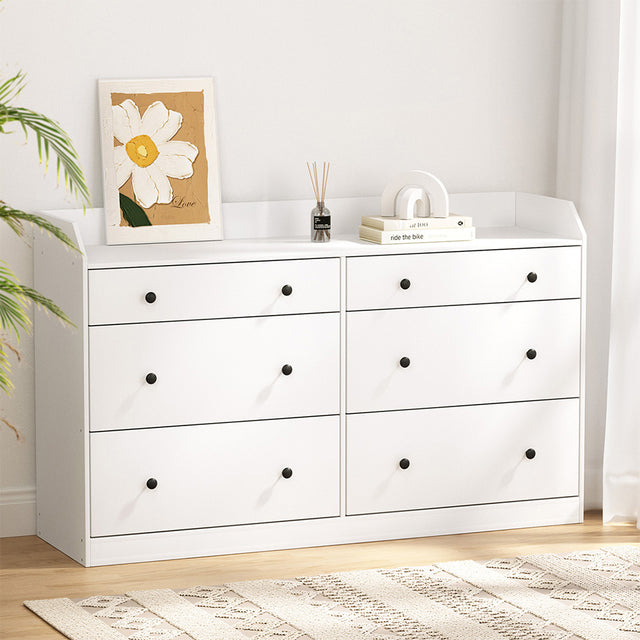 Contemporary White 6-Drawer Chest of Drawers