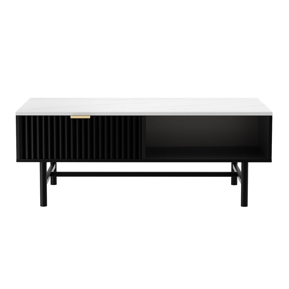 Artiss Black Coffee Table with Drawer Storage