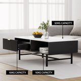 Artiss Black Coffee Table with Drawer Storage