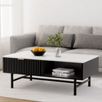 Artiss Black Coffee Table with Drawer Storage