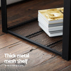 Artiss Rustic Brown 2-Tier Coffee Table