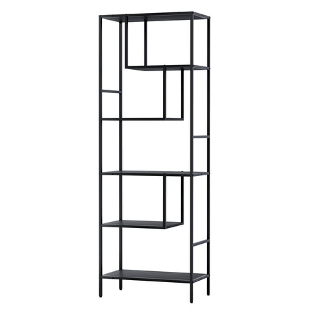 Artiss Rhys 5-Tier Black Bookshelf