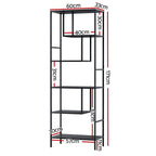 Artiss Rhys 5-Tier Black Bookshelf