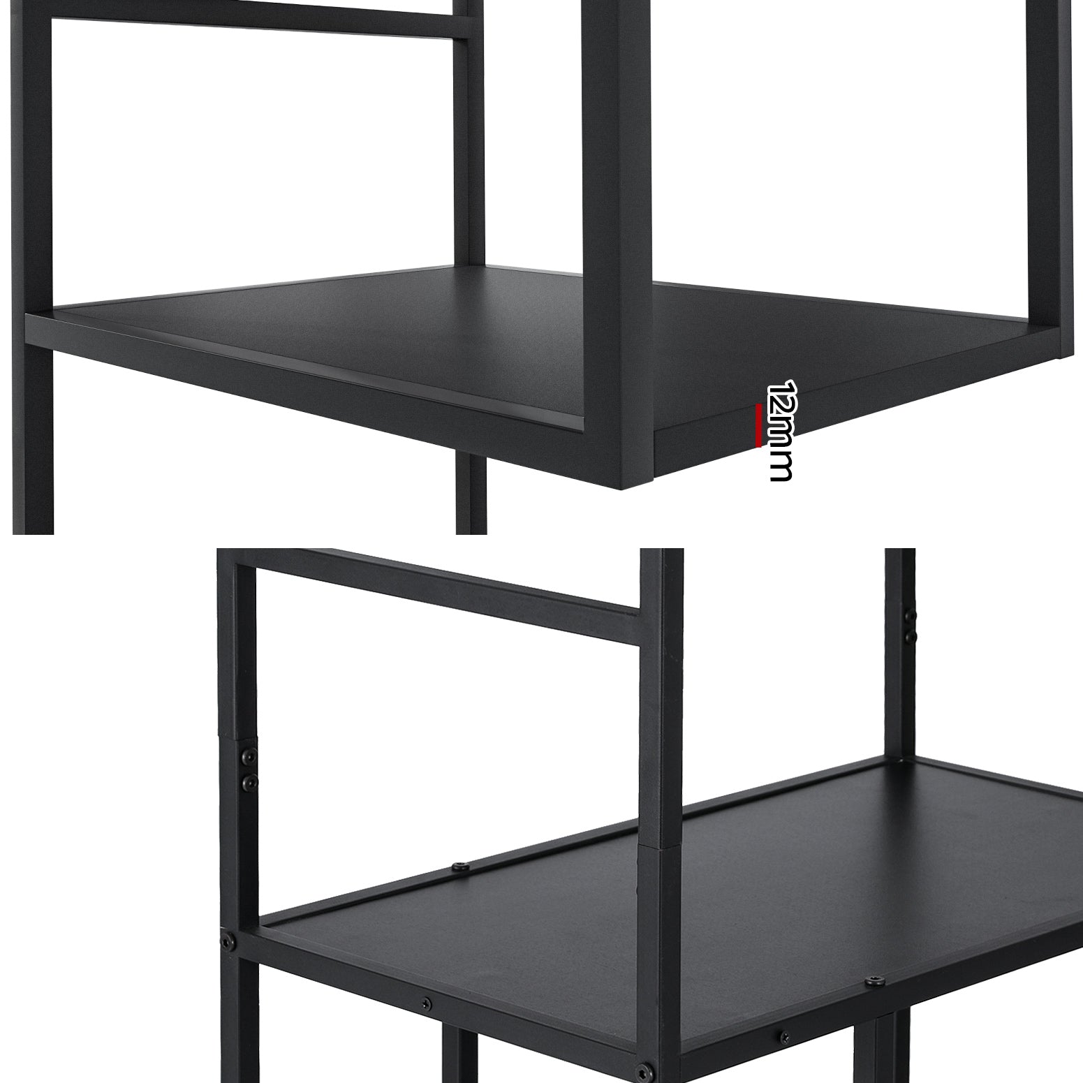 Artiss Rhys 5-Tier Black Bookshelf