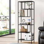 Artiss Rhys 5-Tier Black Bookshelf