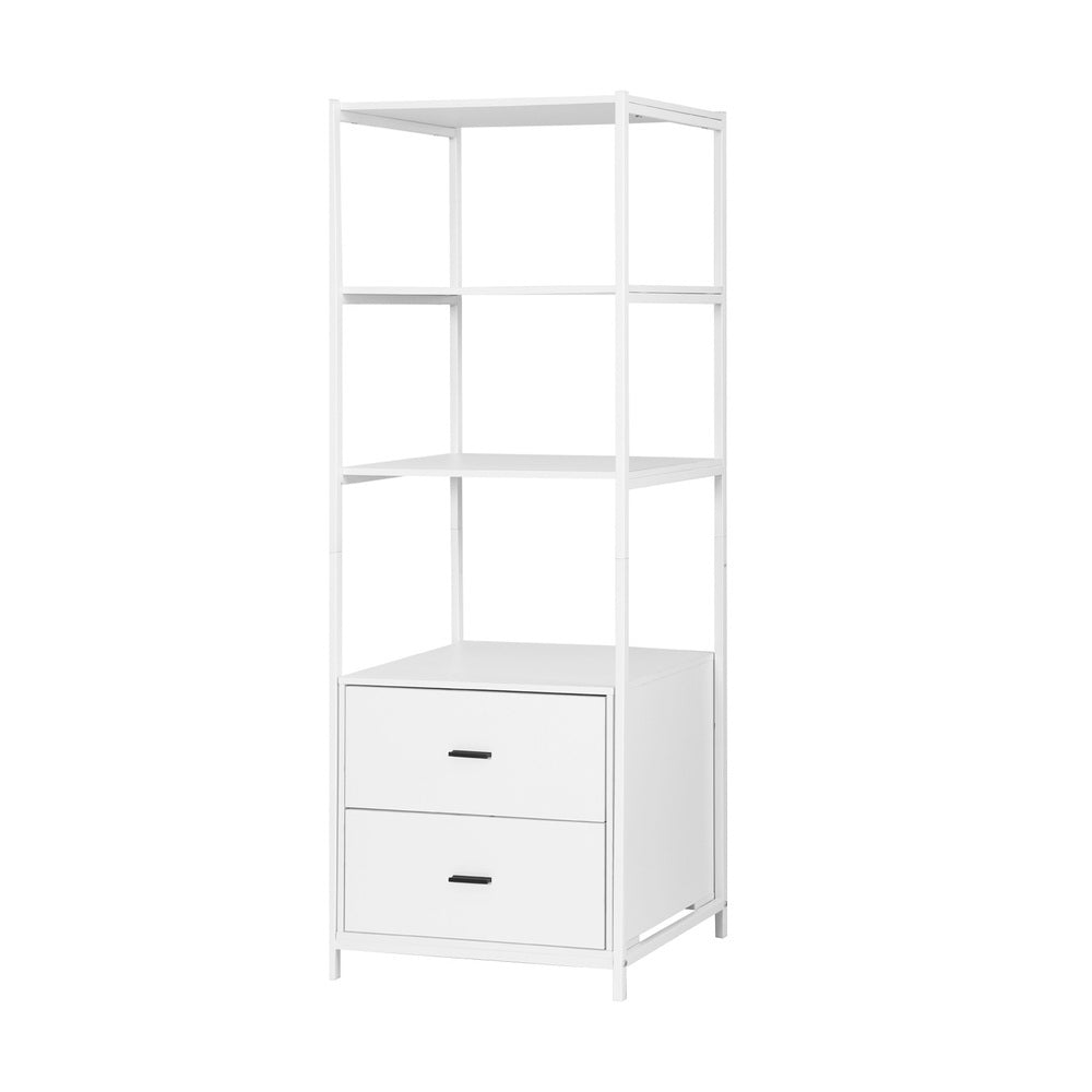 Artiss Modern White Bookshelf with Drawers