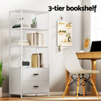 Artiss Modern White Bookshelf with Drawers