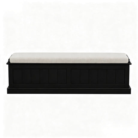 Artiss Fluted Black Storage Ottoman 140cm