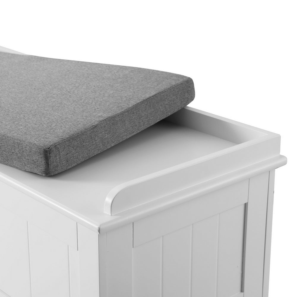Artiss Fluted Grey Storage Ottoman 140cm