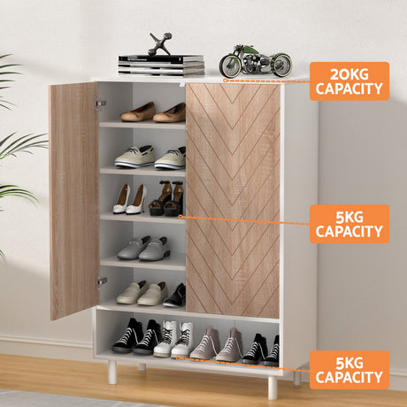 Modern 24-Pair Shoe Rack Cabinet