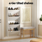 2-Tier Wall-Mounted Shoe Rack for Organized Entryway