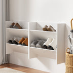 2-Tier Wall-Mounted Shoe Rack for Organized Entryway