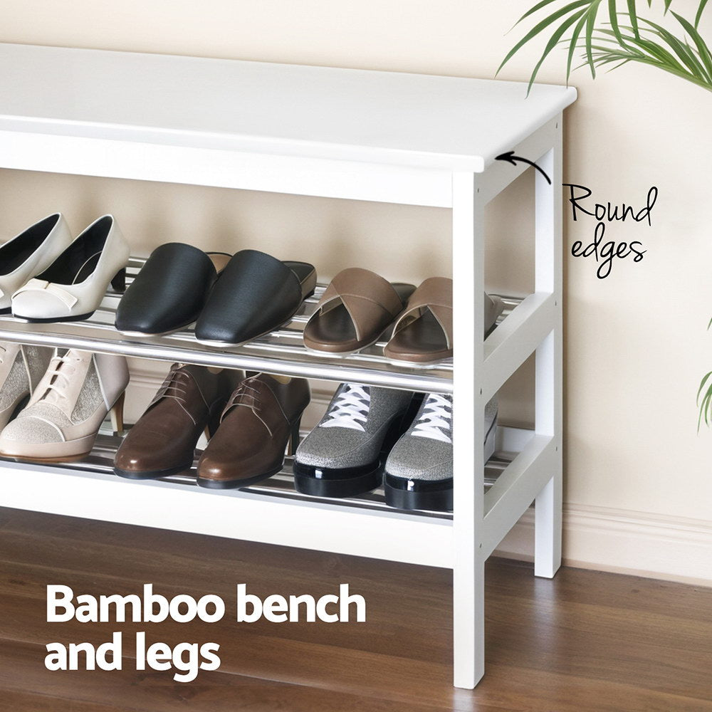 Bamboo Shoe Storage Bench with Seating