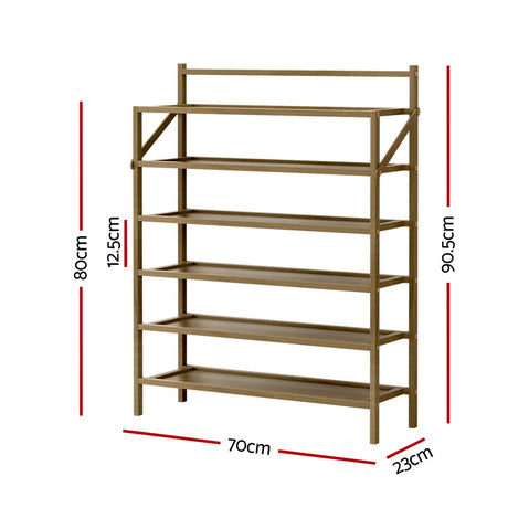 6-Tier Bamboo Shoe Rack for Elegant Storage
