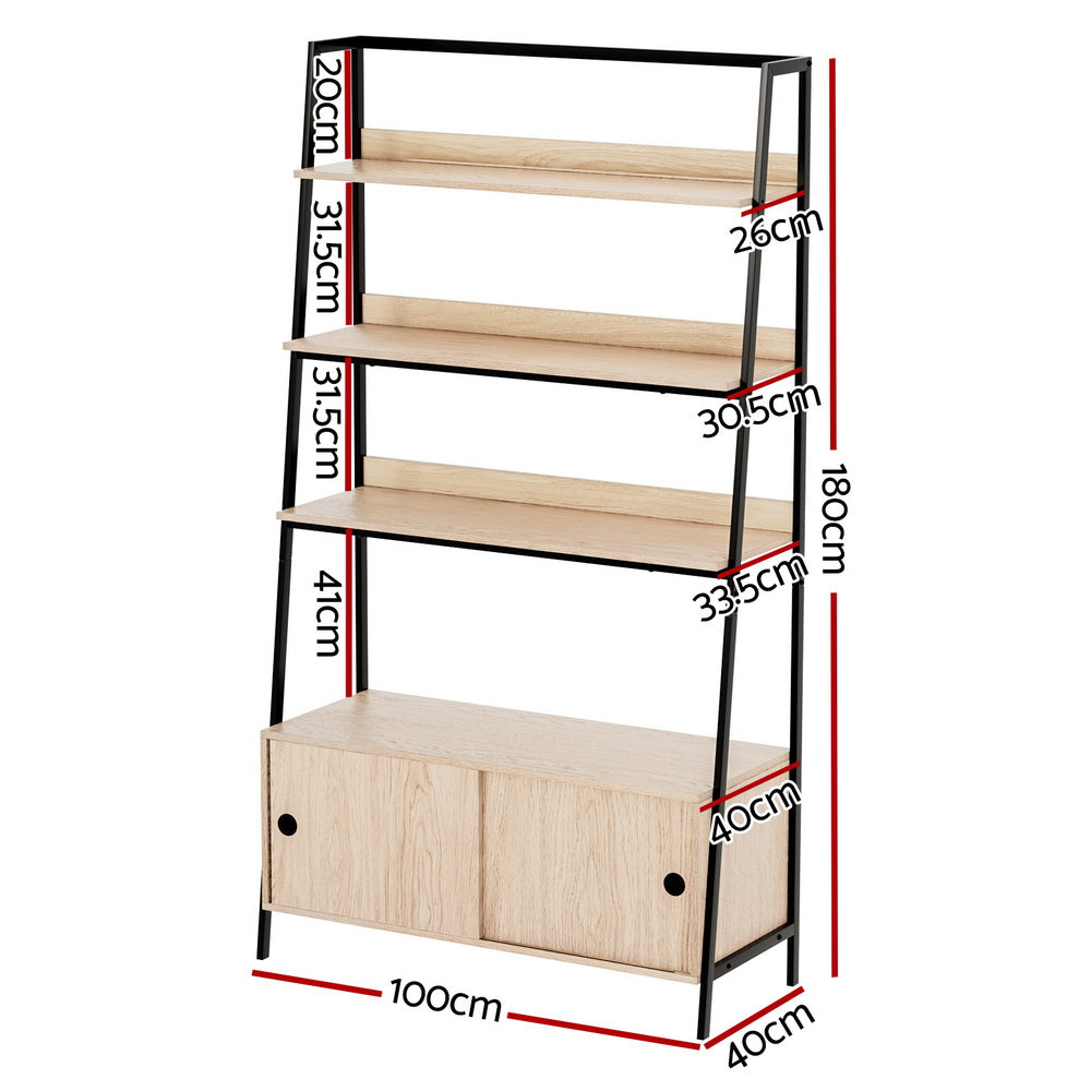 MIRA Oak 5 Tier Cube Bookshelf