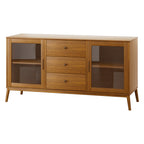 Artiss Oak Buffet Sideboard with Glass Doors