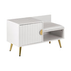 Elegant White Shoe Rack Bench Cabinet