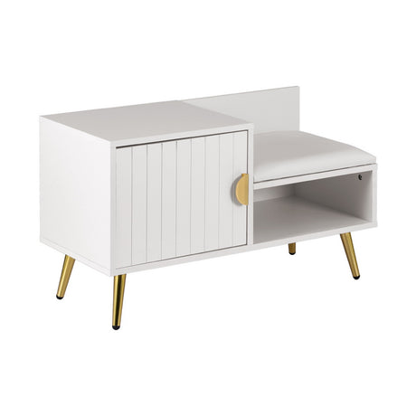 Elegant White Shoe Rack Bench Cabinet