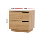 Artiss Bedside Table 2 Drawers Nightstand Pine