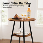 Artiss Industrial Bar Table with 2-Tier Organizer