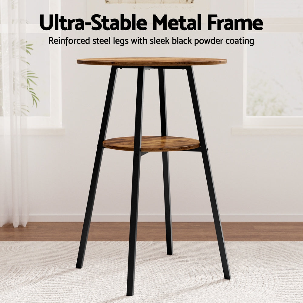 Artiss Industrial Bar Table with 2-Tier Organizer