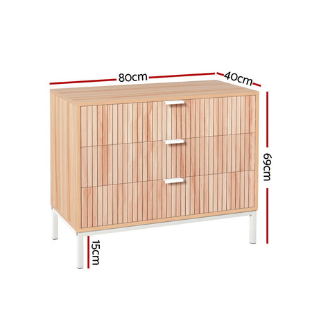 Contemporary Pine 3-Drawer Chest of Storage