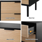 Elegant Black & Pine 6-Drawer Dresser