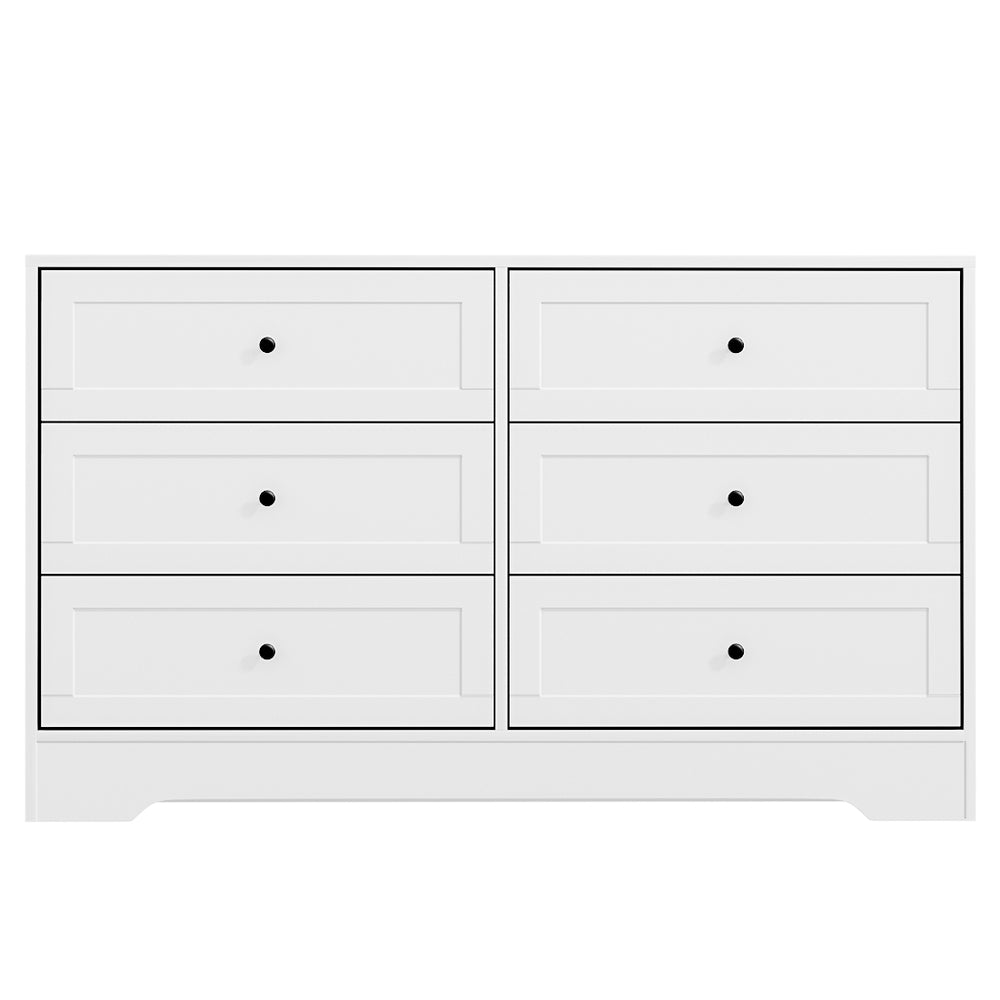 Modern 6-Drawer Chest - White Finish