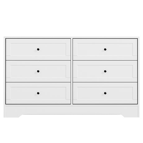 Modern 6-Drawer Chest - White Finish