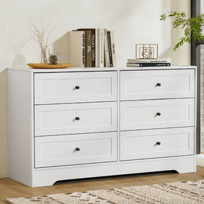 Modern 6-Drawer Chest - White Finish