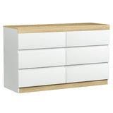 Elegant White and Oak Chest of Drawers
