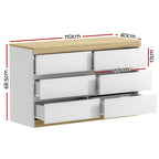 Elegant White and Oak Chest of Drawers