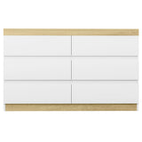 Elegant White and Oak Chest of Drawers