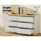 Elegant White and Oak Chest of Drawers