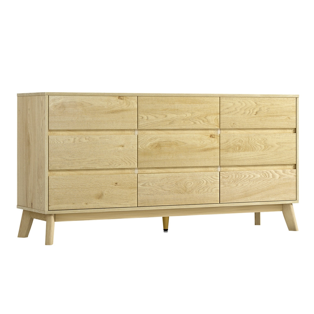Pine Tallboy Cabinet with 9 Drawers
