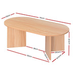 Artiss Alva 110CM Pine Oval Coffee Table