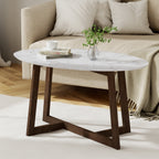 Artiss Oval Marble Effect Coffee Table