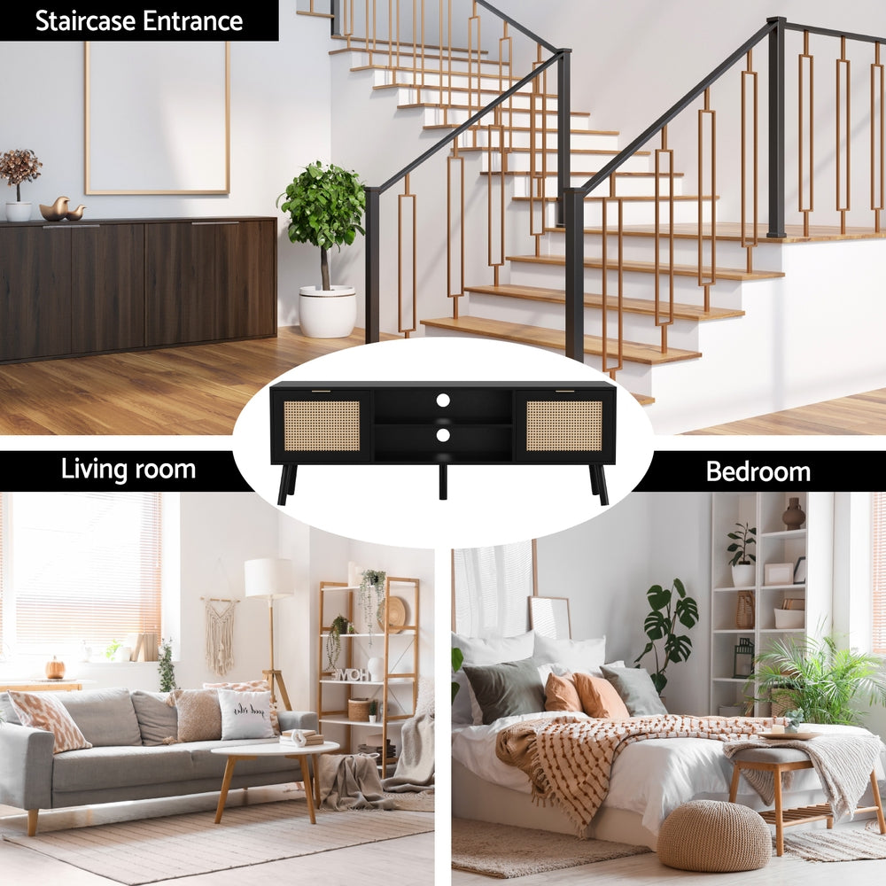 Artiss 150cm Elegant Black TV Unit