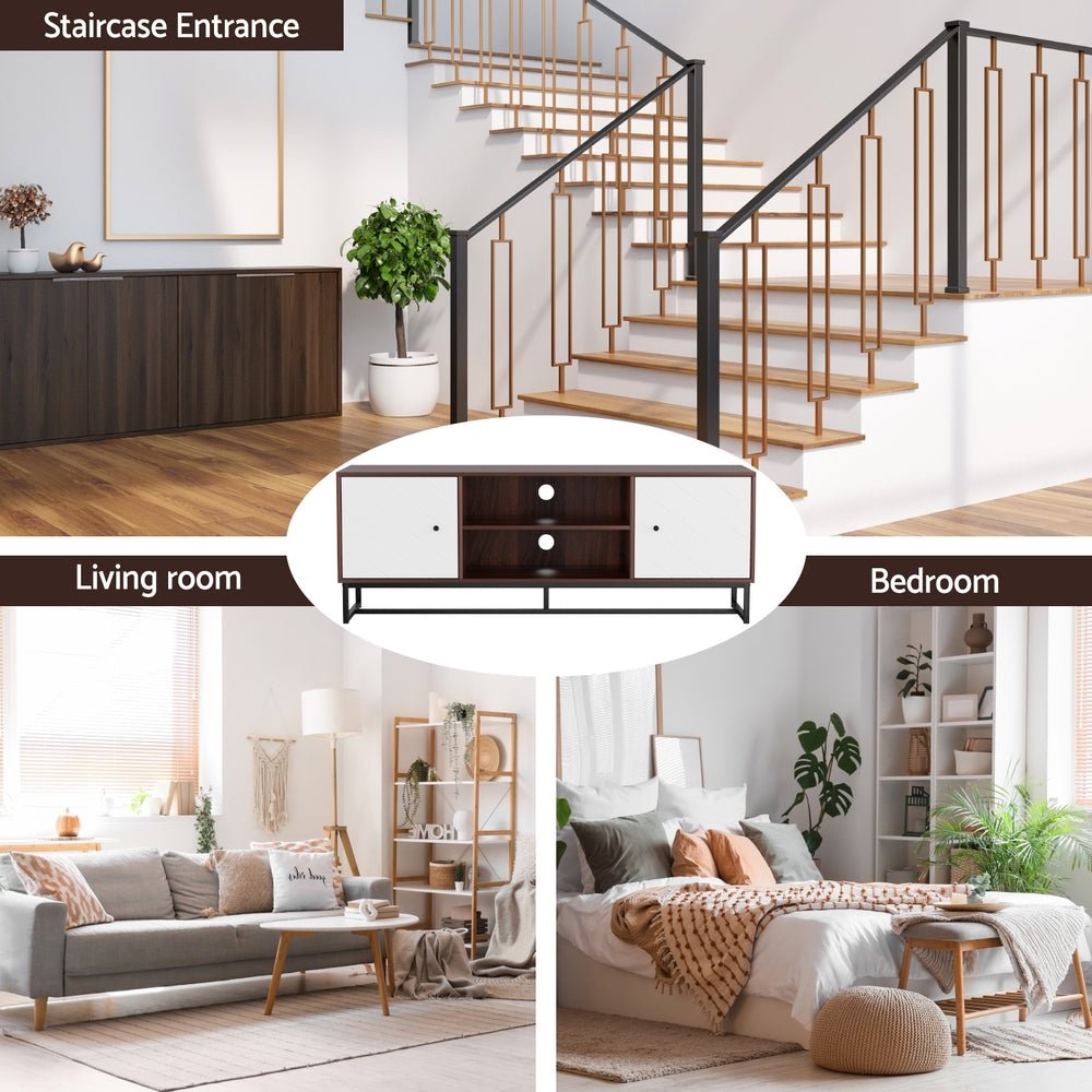 Artiss 150cm Walnut & White TV Unit
