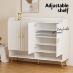 Elegant 5-Tier Shoe Rack Cabinet with Gold Accents